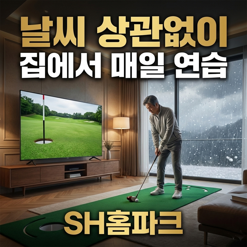 SH홈파크골프 날씨 시간 제약없이 가정에서 온가족과 함께 즐기세요!
